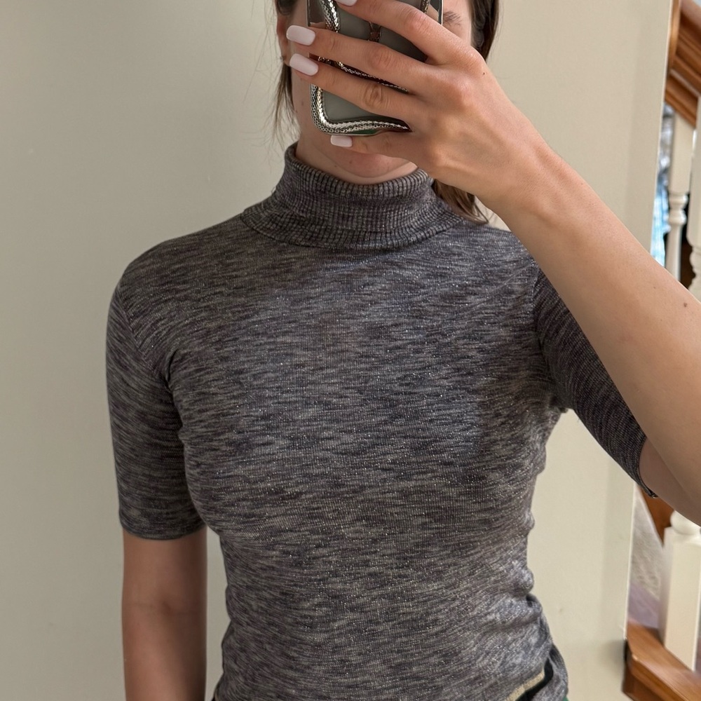 Gray Fitted 3/4 Sleeve Bodysuit